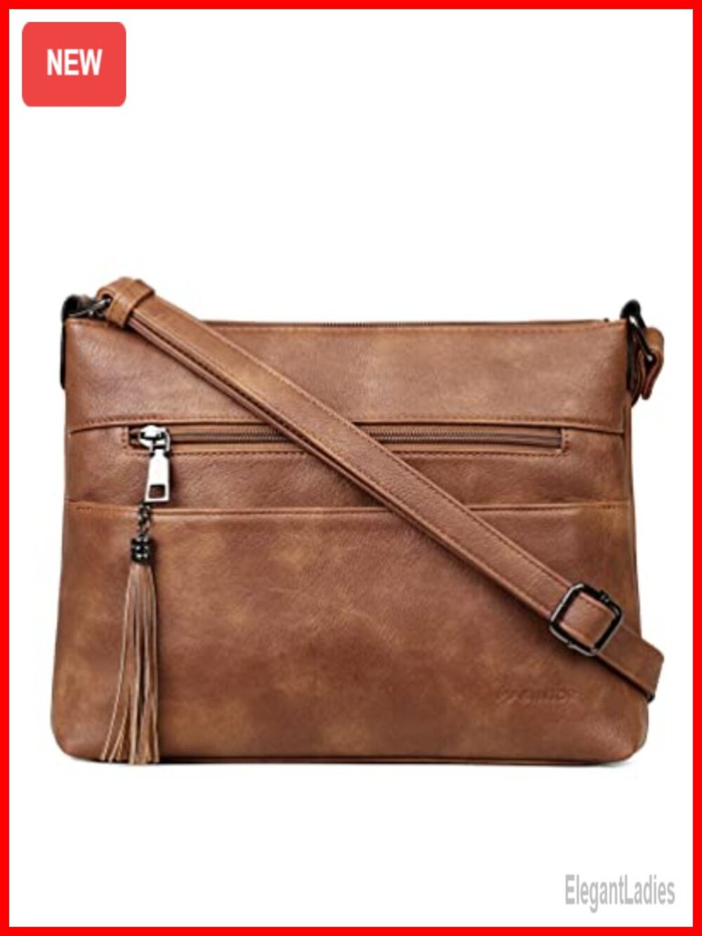 Women's Vegan Leather Crossbody Purse Shoulder Bag Medium